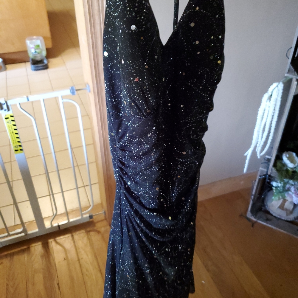 Black dress with silver sparkle detail
